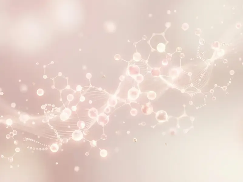 Abstract visualization of ingredient analysis with soft glowing particles